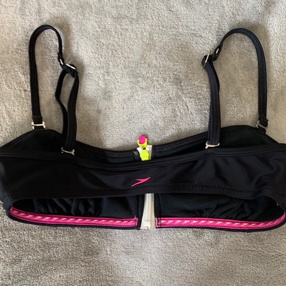 Speedo Zip Front Cropped Swim Top Sz M - Picture 5 of 8